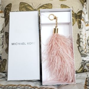 Michael Kors XL pink feather pompom